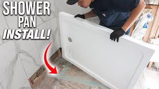 How To Install A Shower Pan Base And Drain Like A Pro For Beginners! DIY