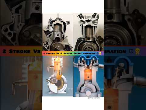 2 stroke Vs 4 stroke engine animation video ⚙️👷‍♂️ #cad #engineering #animation #mechanical #3d 🔥