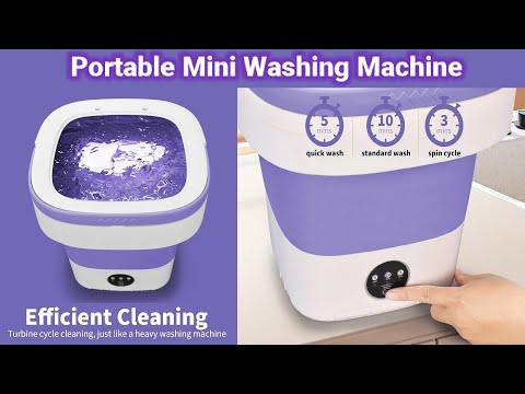 16L, Portable Mini Washing Machine, 16L Upgraded with Spin Basket Laundry Machine, Foldable Design