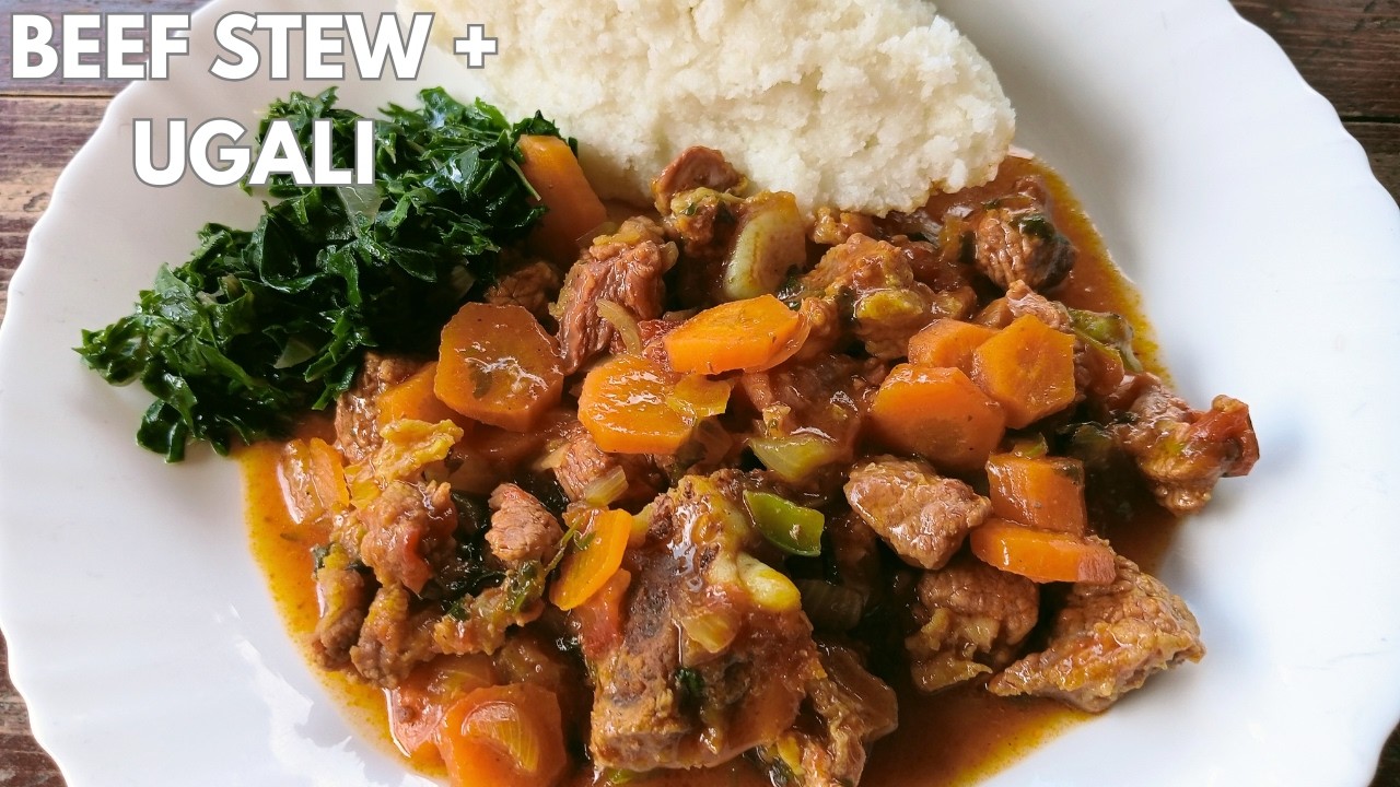 Kenyan Beef Stew, Ugali and Sukuma Wiki | Simple African Meal