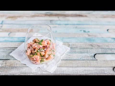 5-Ingredient Salmon Ceviche - keto-friendly, paleo, dairy-free - with a secret ingredient!