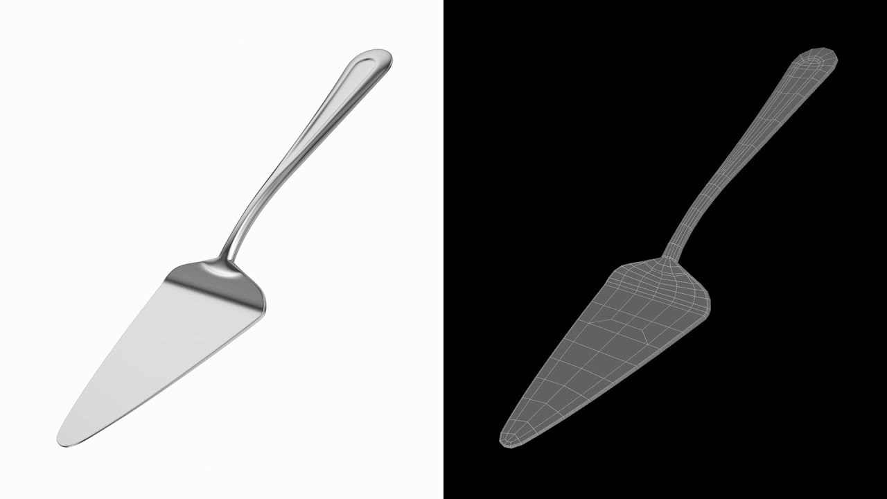 Talheres Cl&aacute;ssicos para Servidor de Pizza Bolo Torta Modelo 3D