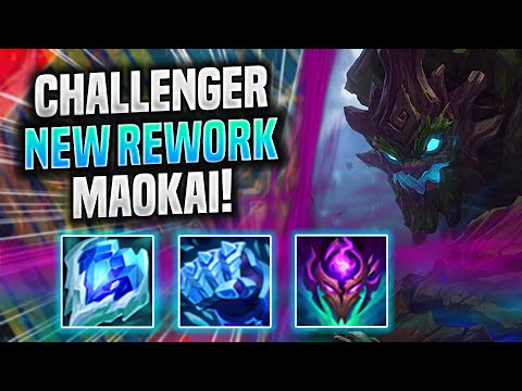 KOREAN CHALLENGER PLAYS MAOKAI WITH NEW REWOK MAOKAI! - Korean Challenger Plays Maokai Top vs Riven!