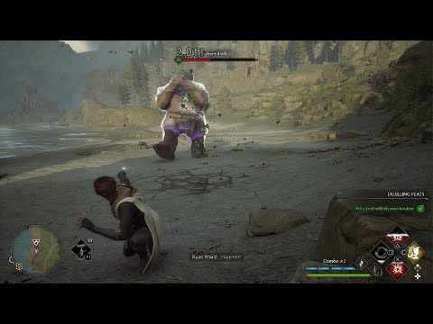 Hogwarts Legacy - Using Flipendo And Ancient Magic Throw On Troll (No Damage)