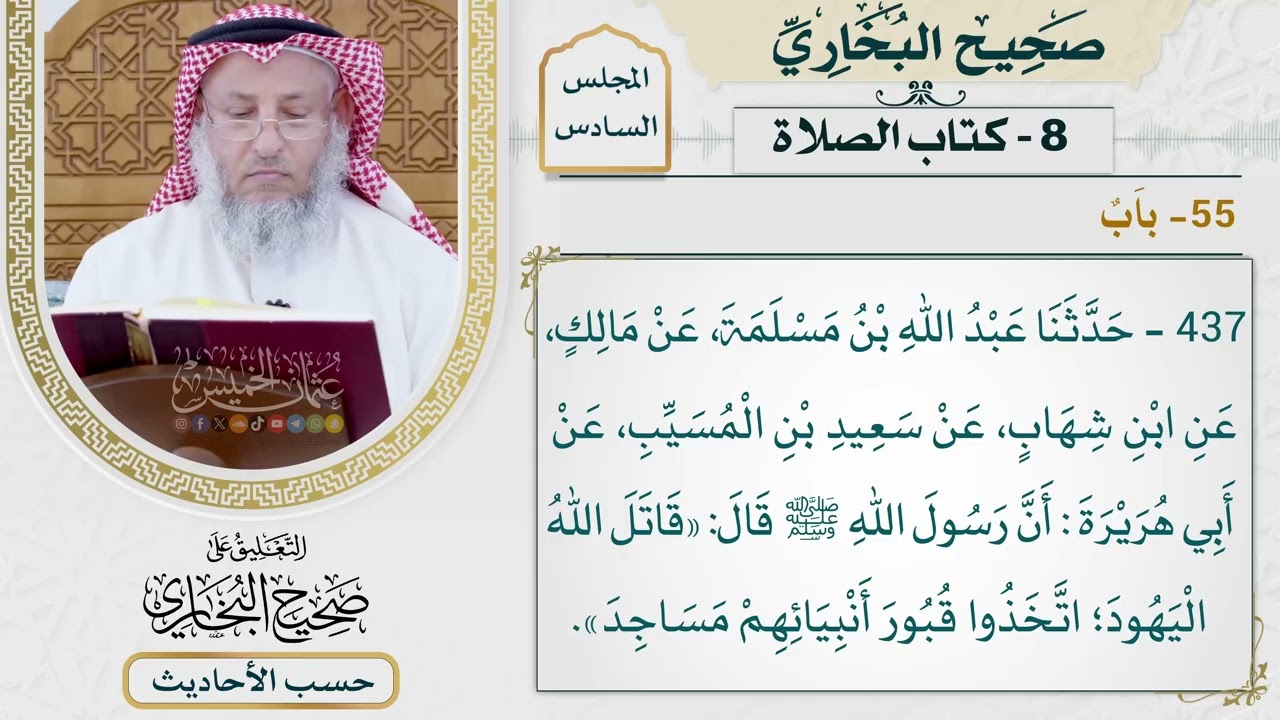 [437] حديث: قاتل الله اليهود اتخذوا قبور أنبيائهم مساجد [كتاب الصلاة]