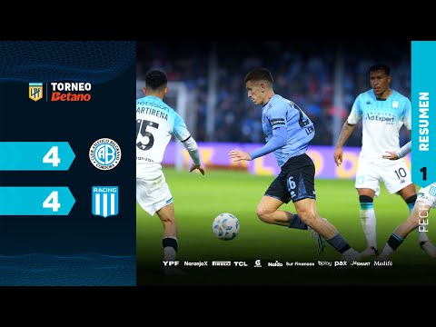 BELGRANO 4 - 4 RACING | Resumen del partido | #TorneoBetano 2024