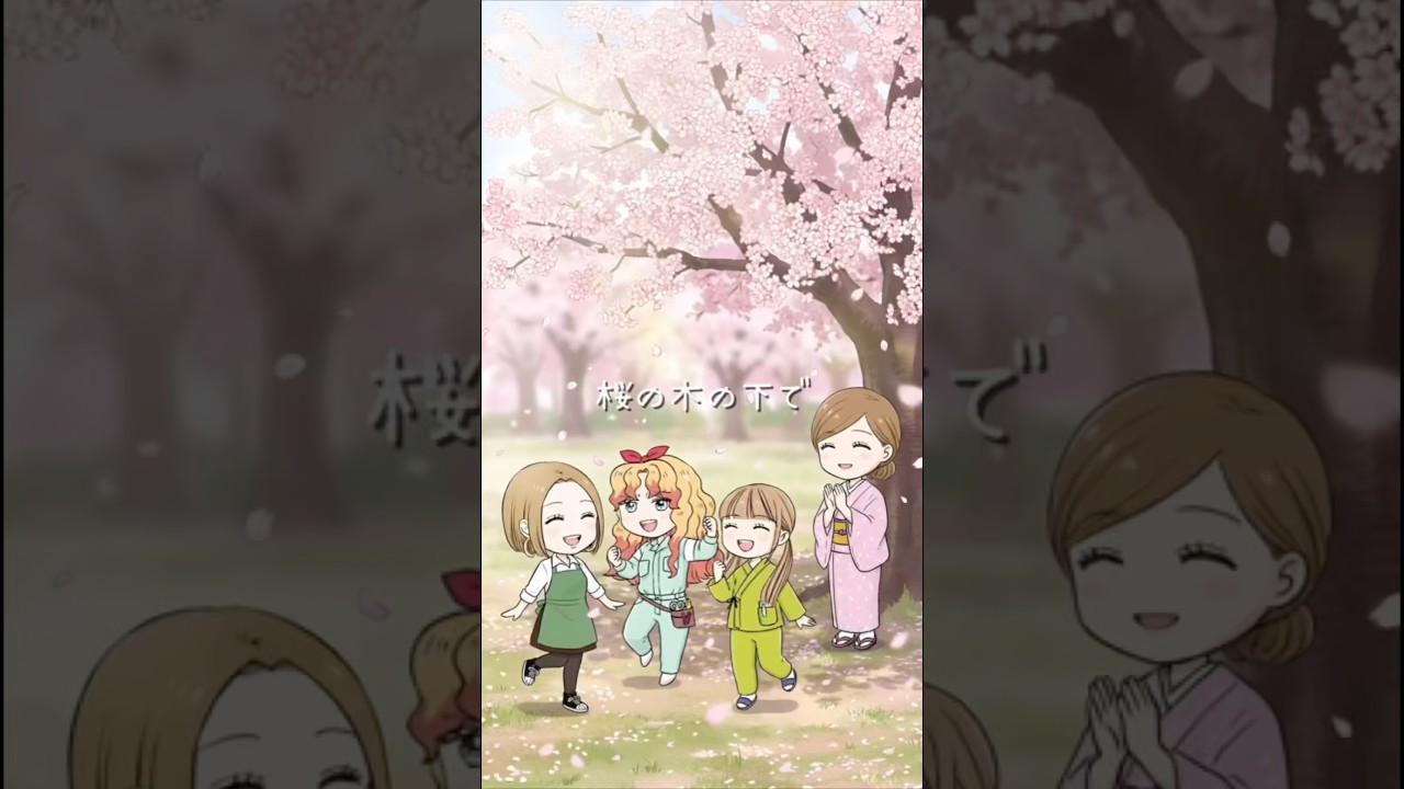 桜の木の下で#shorts #おかみんぐ #アニメーション #aiアニメ