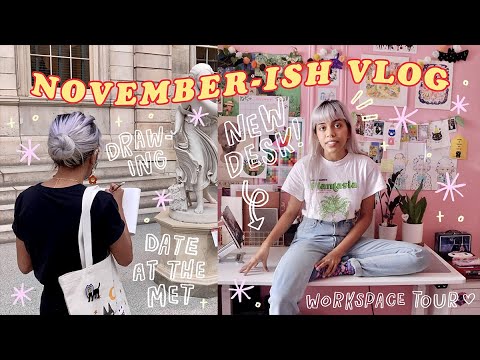 ✷ November-ish Vlog ✷ new desk + workspace tour, ikea, museum date at the met & holiday shop prep!