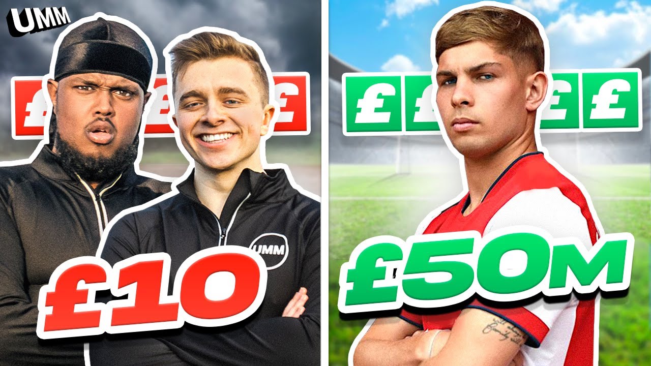 £10 FOOTBALLERS vs £50m FOOTBALLER with Emile Smith Rowe, ChrisMD and Chunkz