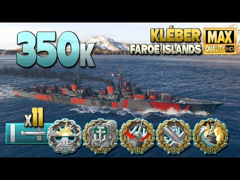 Destroyer Kléber: Huge 350k on new map Faroe Islands - World of Warships