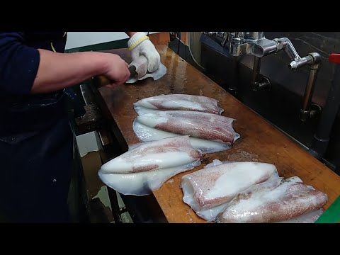 Wonderful Japanese Squids Cleaning Skills