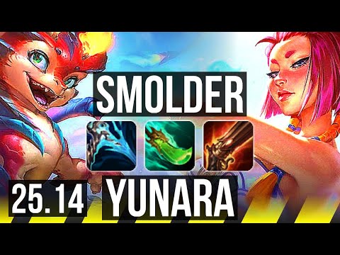 SMOLDER & Camille vs YUNARA & Galio (ADC) | Legendary, 17/4/8 | KR Master | 25.14