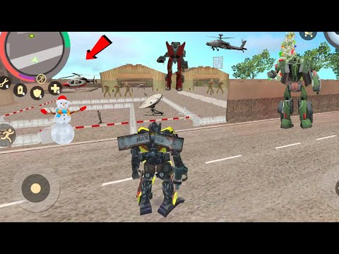 Rope Hero: Vice Town(Transformer Fight on Restricted space) Monster Truck in Army Base - Gameplay HD
