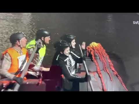 Traditional Valborg *Forsränningen* in Uppsala; Geology Student Raft 2023