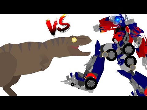 Optimus Prime vs Rexy The Tyrannosaurus Rex(Jurassic World vs Transformers)