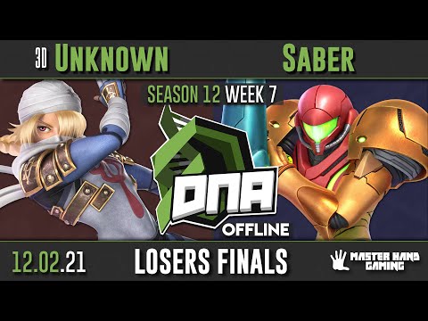 DNA S12:W7 - 3D | Unknown (Sheik) Vs. Saber (Samus) - Losers Finals