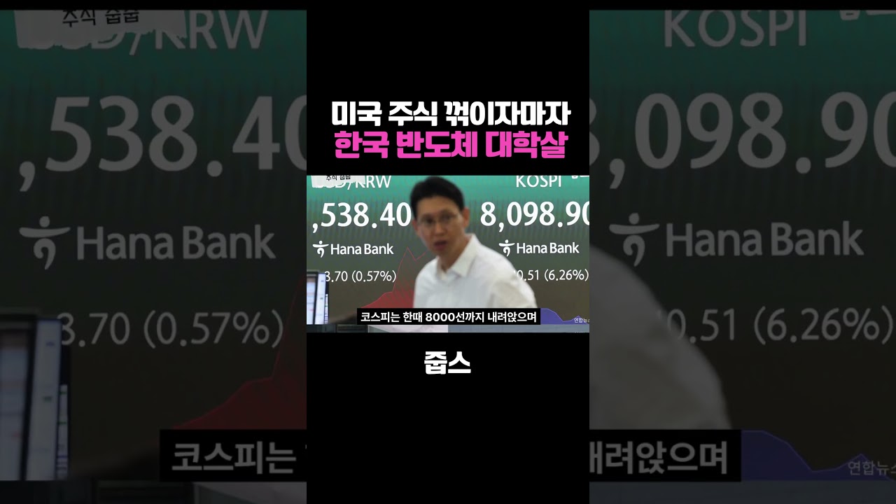 미 주식 꺾이자마자  한국 반도체 시장 대학살
