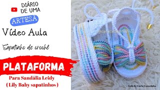 Sapatinho de crochê para bebê PLATAFORMA