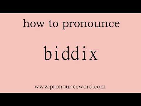 biddix: How to pronounce biddix in english (correct!).Start with B. Learn from me.