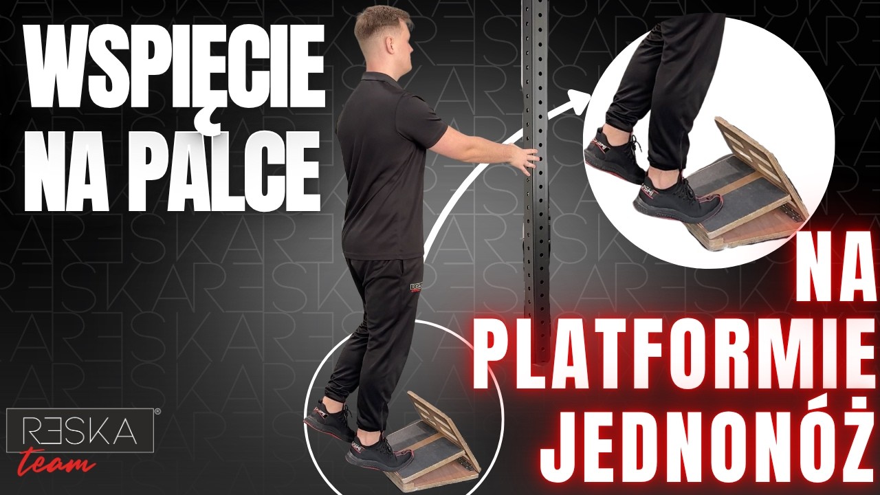 Wspięcie na palce, na platformie, jednonóż