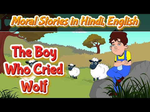 The Boy who cried Wolf Story in Hindi and English | Bedtime Moral Stories in Hindi | Pebbles Hindi