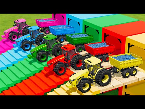 LOAD AND TRANSPORT BLUEBARRYS WITH JOHN DERRE TRACTORS -   Farming Simulator 22