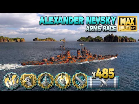Cruiser Alexander Nevsky: Good team work on map Loop - World of Warships