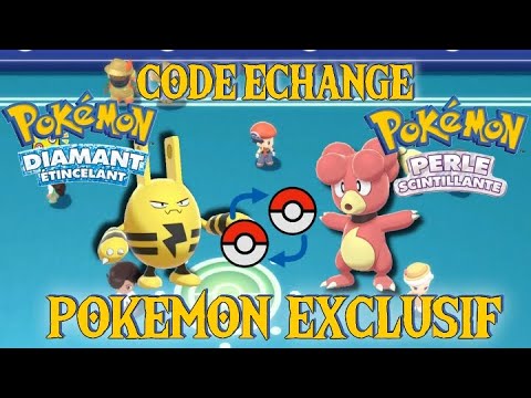 ! LES CODE ECHANGE DES POKEMON EXCLUSIF ! A POKEMON PERLE SCINTILLANTE ET DIAMANT ETINCELLANT !