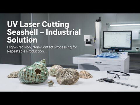 UV laser cutting seashell — clean edge demo
