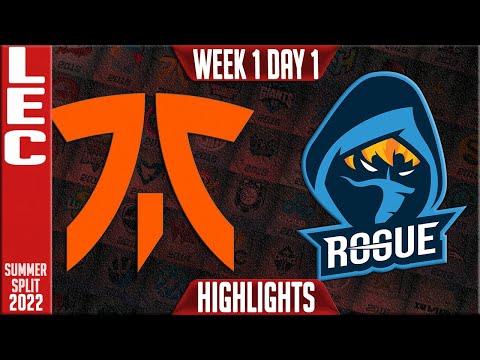FNC vs RGE Highlights | LEC Summer 2022 W1D1 | Fnatic vs Rogue