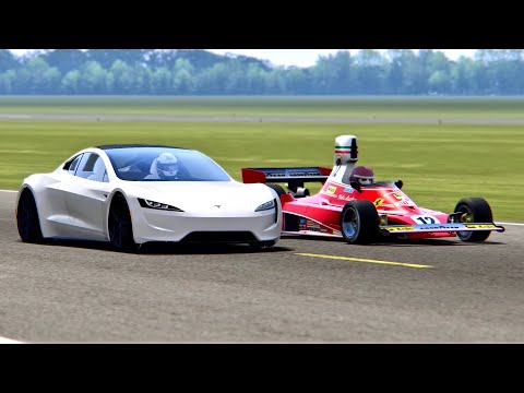 Tesla Roadster vs Ferrari F1 1976 - Top Gear