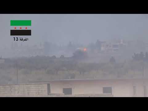 FSA BGM-71 TOW team engage and destroy a Syrian Army T-72 tank - 2015