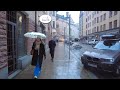 Walking In The Rain Stockholm Sweden 4k Central Station Rådhuset 531