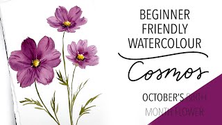 Paint October's Birth Flower With Me - Cosmos