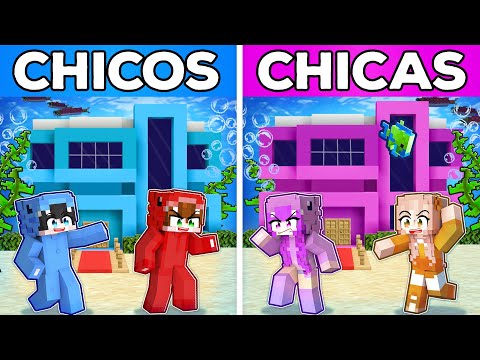 CHICOS vs CHICAS: BASE SECRETA SUBMARINA en Minecraft!