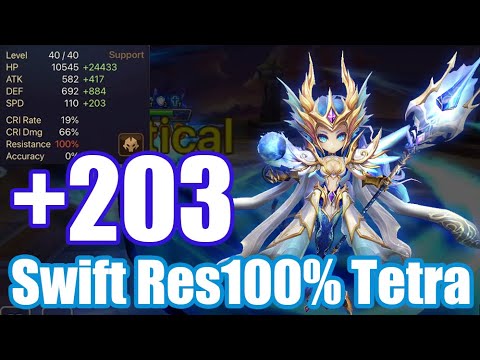 The Power Swift Res100% Tetra, too fast debuff remover won't stop💪💪💪【Summoners War RTA】