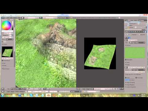 Beginning Blender 2.60 Tutorial - 8 - Texture Painting the Terrain - Part 2