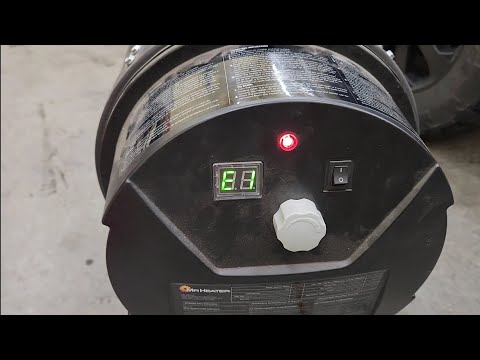 E1 Code. How to adjust a shop heater that won't stay running when cold.