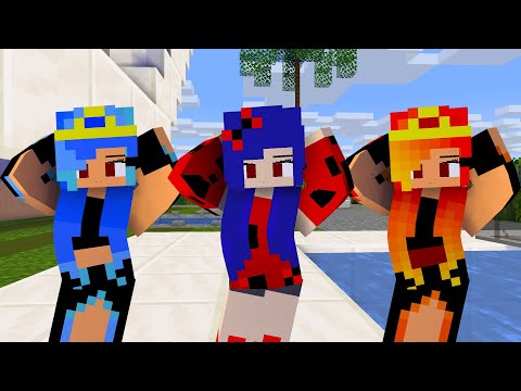 MONSTER SCHOOL : CHICKEN WING MEME LADYBUG, FIRE AND ICE PRINCESS - MINECRAFT ANIMATION
