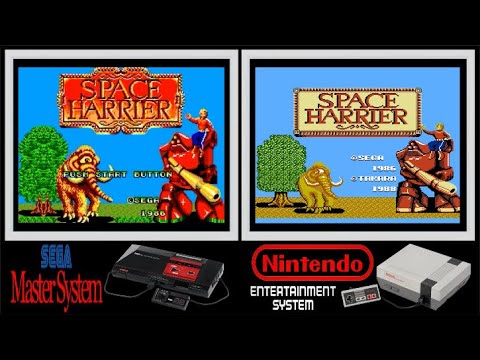 SMS vs NES : SPACE HARRIER (Side by side comparison)