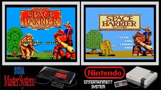 SMS vs NES : SPACE HARRIER (Side by side comparison)