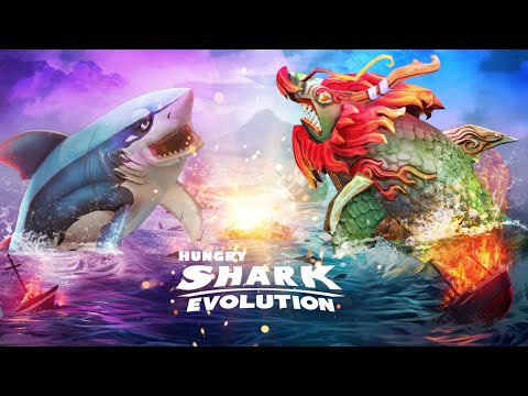 CRETOXYRHINA VS LEGENDARY GREAT WHITE SHARK - Hungry Shark Primal VS Hungry Shark World