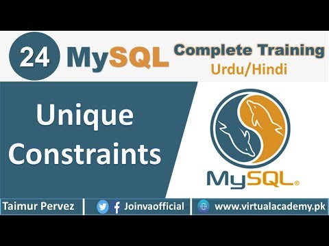 Unique Constraints | How to use Unique constraints in MySQL | 24