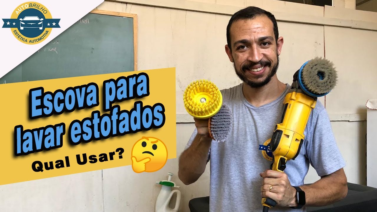 Watch Now Lavagem dos estofados, qual escova usar na politriz, furadeira ou manual Lavagem dos estofados, qual escova usar na politriz, furadeira ou manual