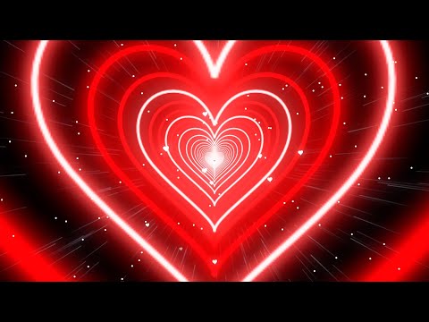 Heart Background❤️Red  Tunnel Heart Background Screensaver Video Effects - Heart Lights Background