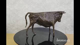 Bronzová socha býka – Picasso | Ručně vyráběná plastika, minimalistické umění, sběratelská dekorace