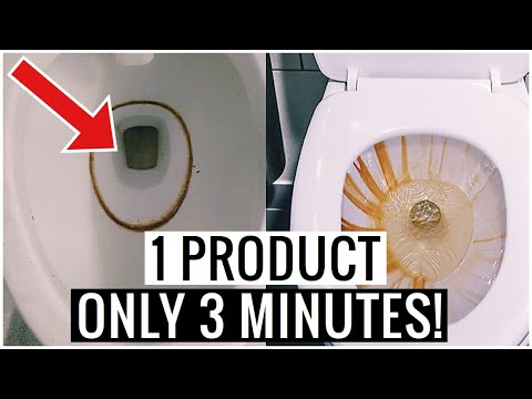 How to Remove HARD WATER STAINS from Toilet Bowl in 3 MINUTES !!  (Cleaning Hacks) | Andrea Jean