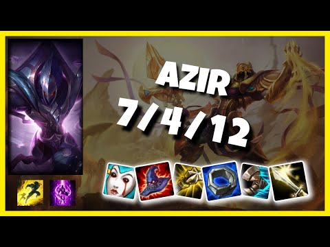 EU Challenger Azir MID (7/4/12) vs ZIGGS Gameplay Replay - Patch 10.19