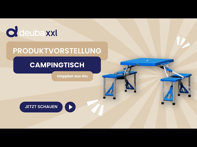 Video Teaser für CASARIA® Campingtisch Blau Alu für 4 Personen klappbar