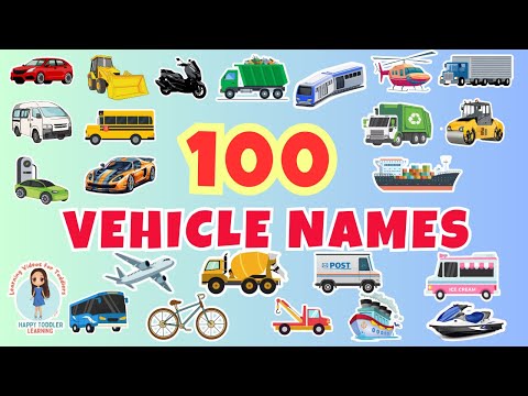 100 VEHICLES NAMES for Toddlers and Babies  | Vehicle Names in English | Learning Videos for Kids